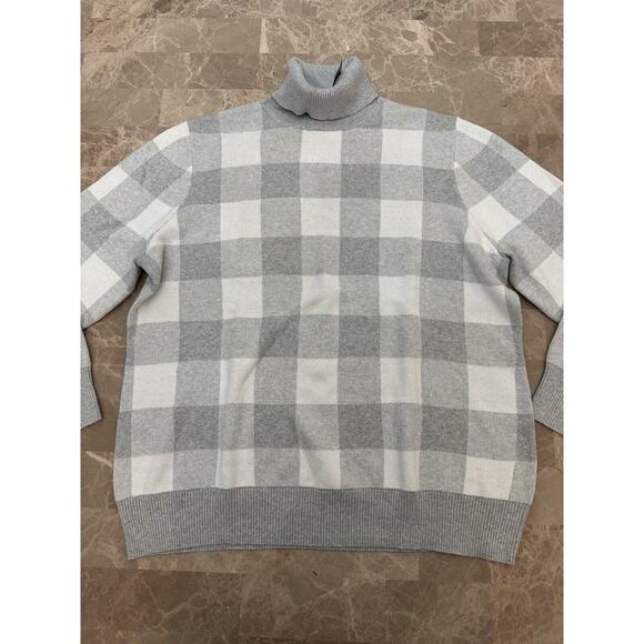 L.L. Bean Cotton Cashmere Sweater Turtleneck Jacquard Buffalo Classic Cozy 3XL - Picture 1 of 12